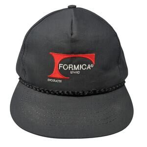 Formica Brand Products Trucker Hat Black One Size Vintage Embroidered Rope